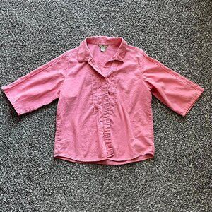 Woolrich Button up Shirt Womens Large Pink/Geranium 100% Cotton Top